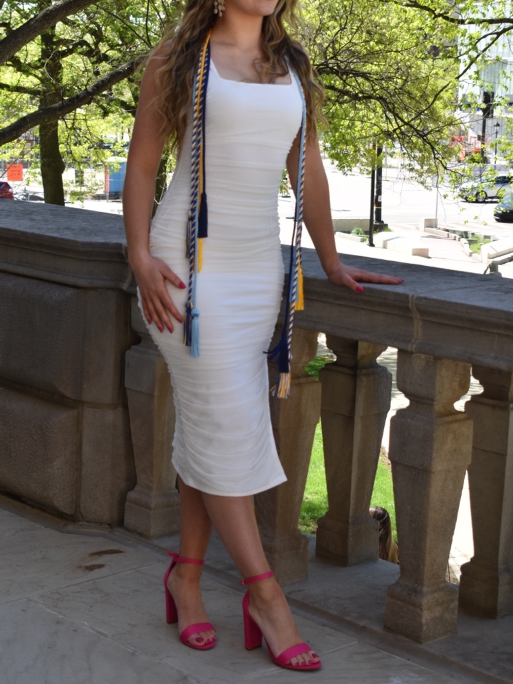 Lulu's White Square-Neck Bodycon Midi Dress